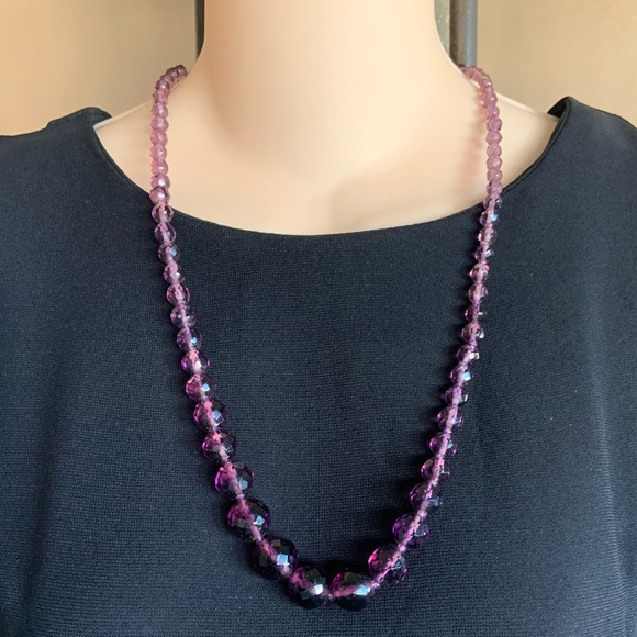 Amethyst Stranded Bead Necklace - Picture 2 of 10